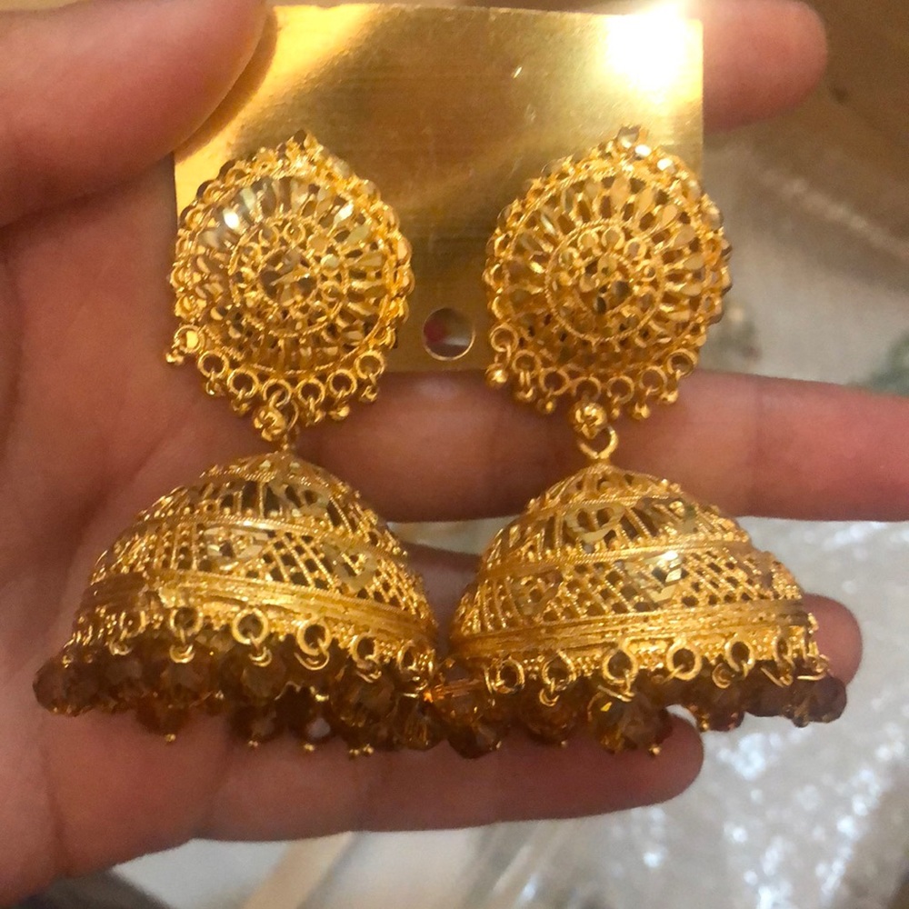 Gold tone Indian earrings